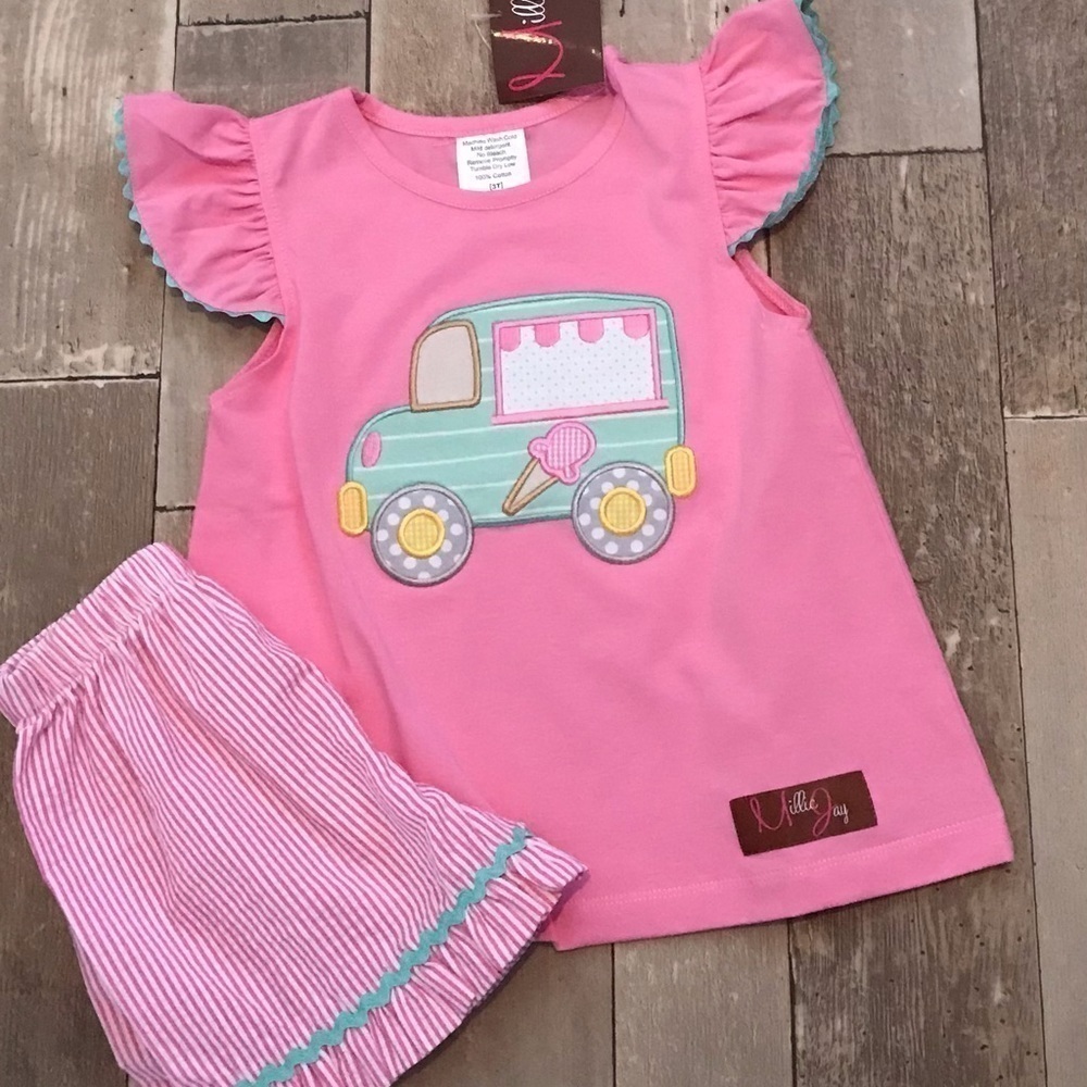 Millie Jay Appliquéd Ice Cream Truck Short Set